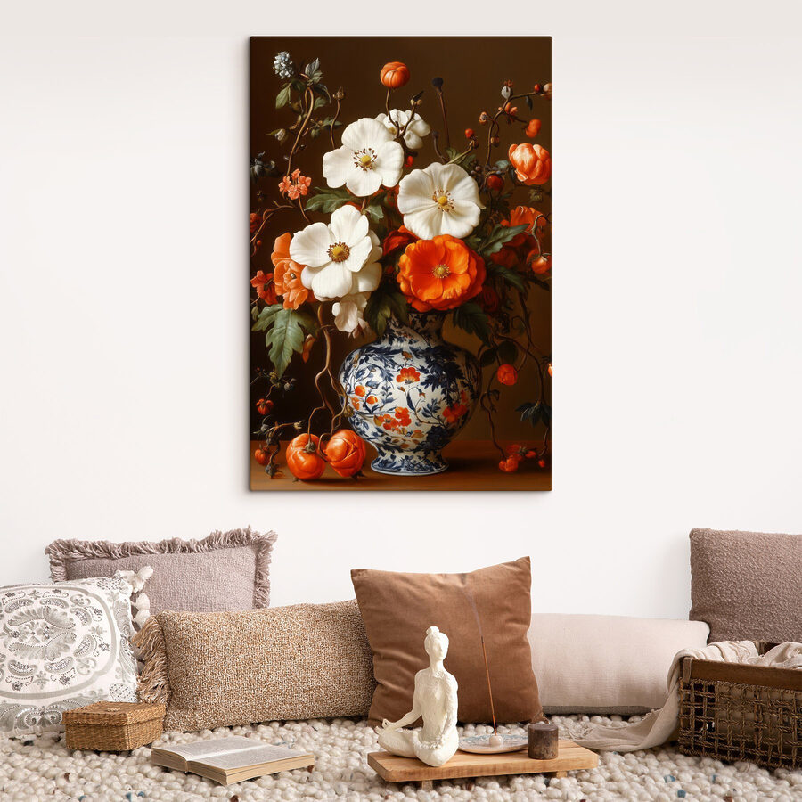 Painting of flowers in a vase Painting of flowers in a vase