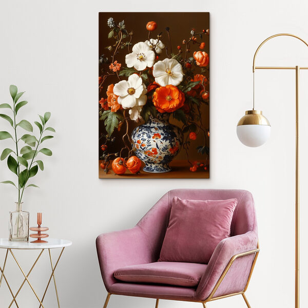 Painting of flowers in a vase Painting of flowers in a vase