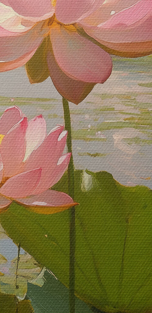 Pink flowers on a lake Pink flowers on a lake