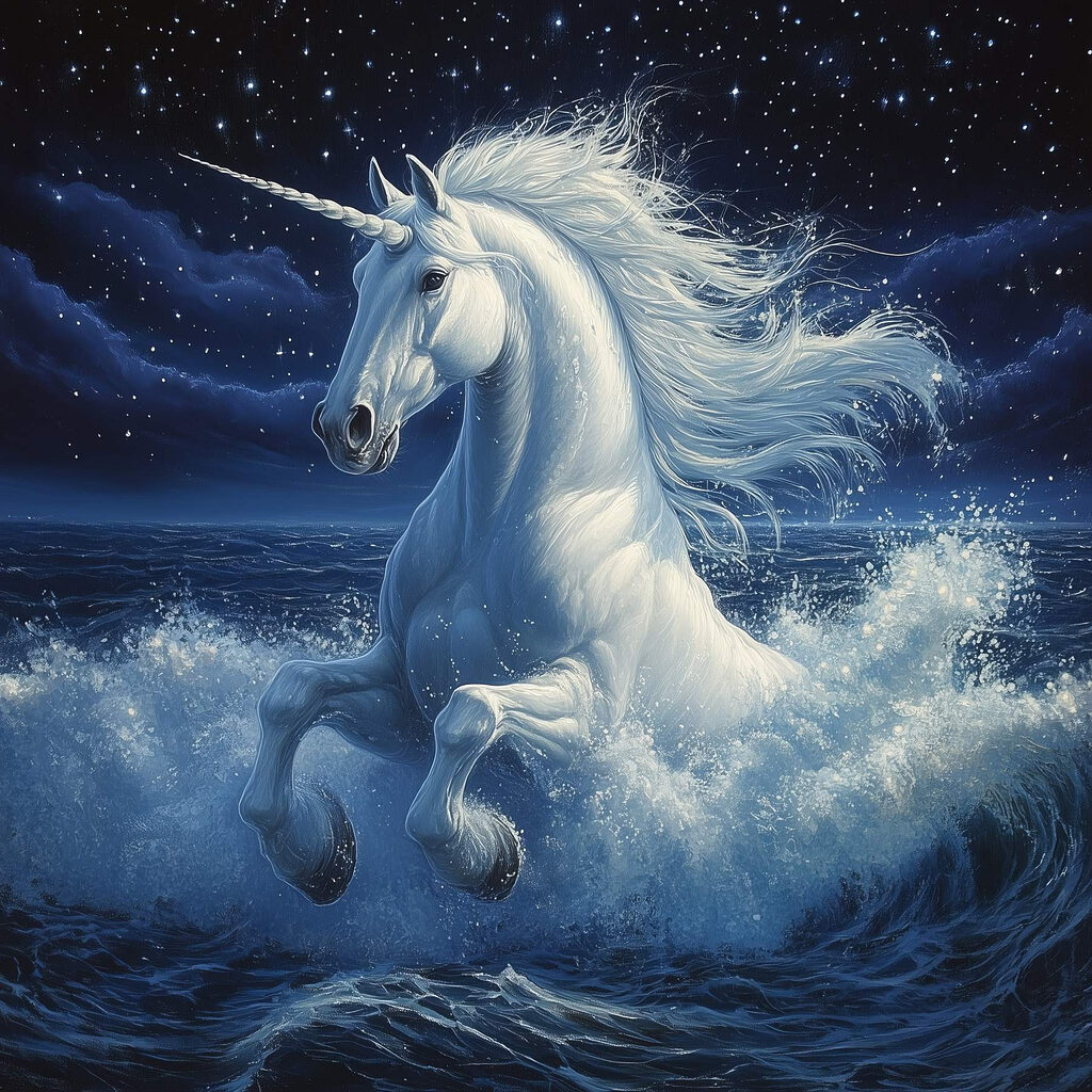 Unicorn in the water