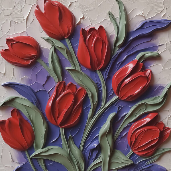 Painting of red flowers Painting of red flowers