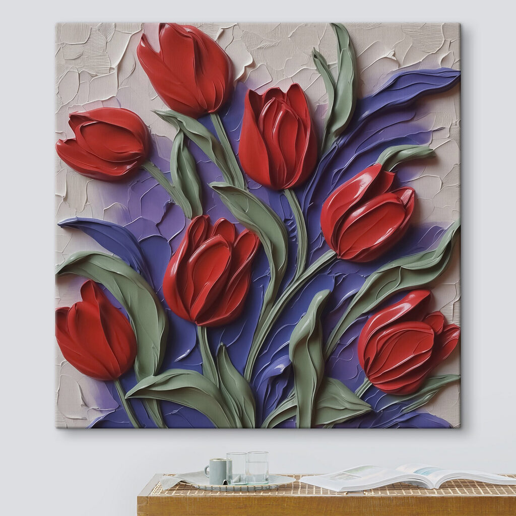 Painting of red flowers Painting of red flowers