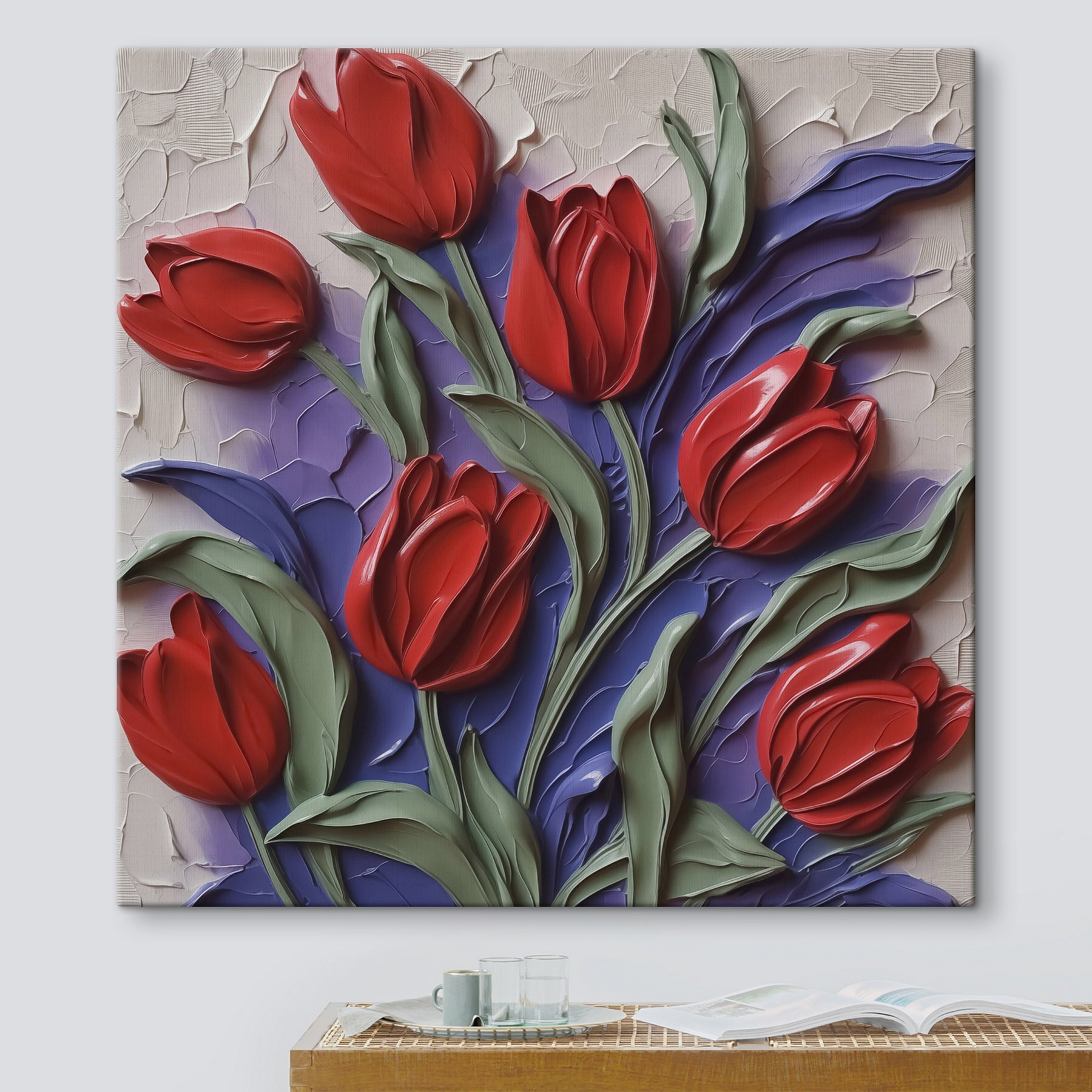 Painting of red flowers
