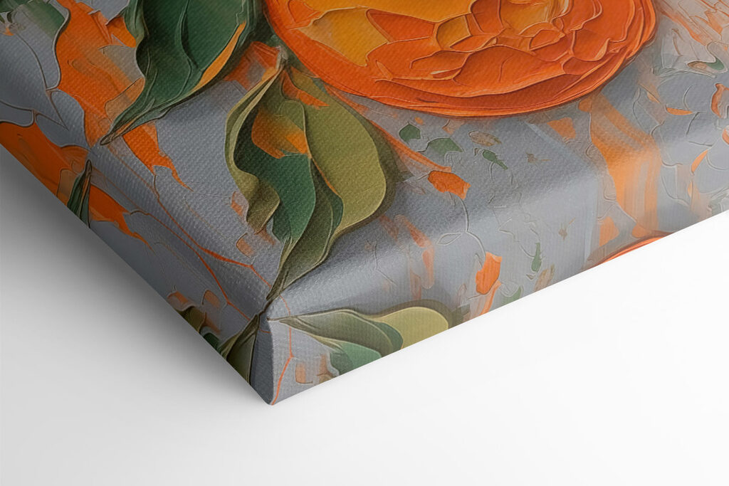 Painting of oranges and leaves Painting of oranges and leaves