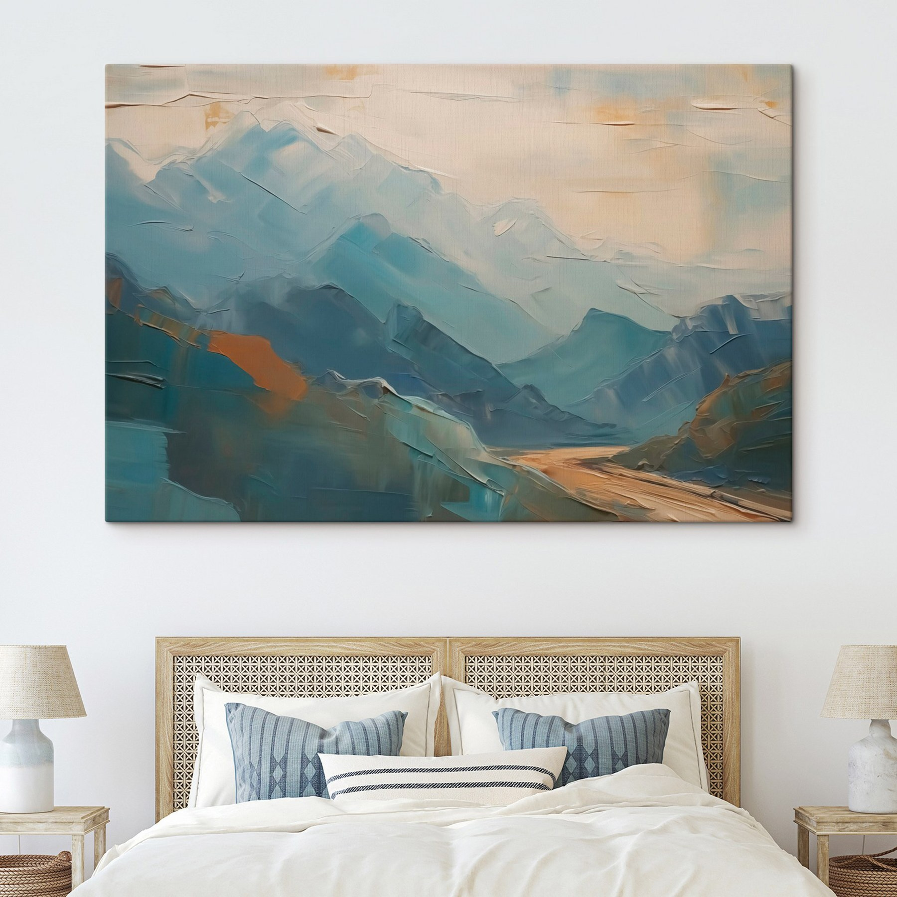 Painting of a mountain range Painting of a mountain range