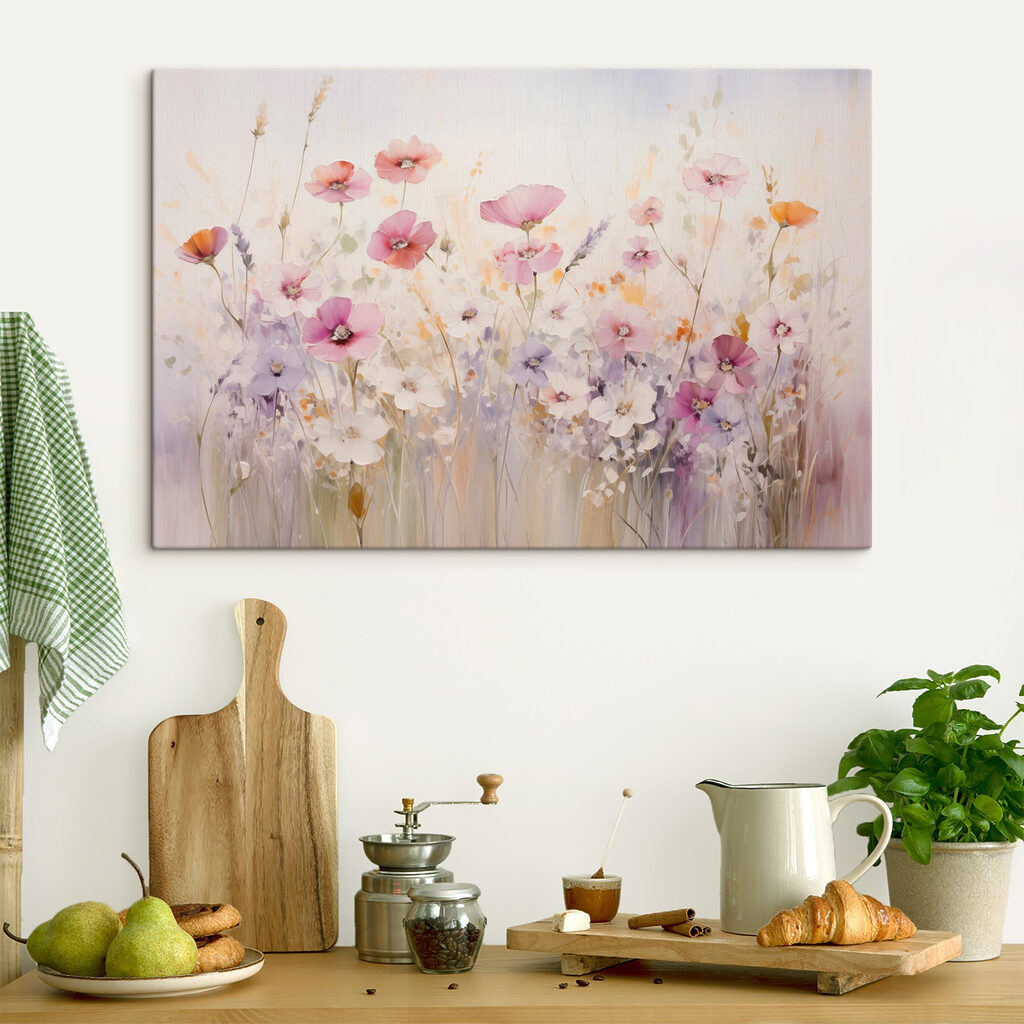 Painting of flowers in a field Painting of flowers in a field