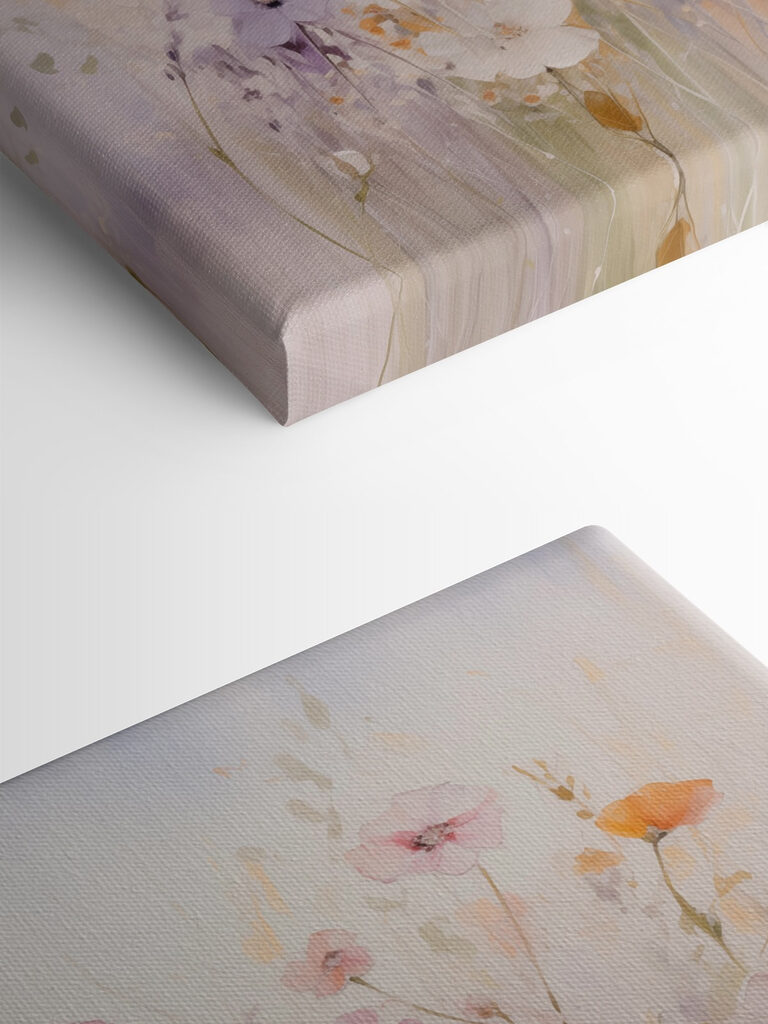 Painting of flowers in a field Painting of flowers in a field