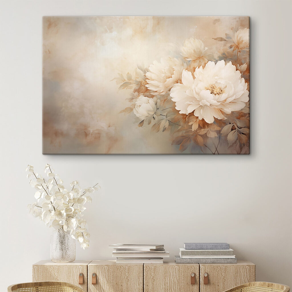 Painting of flowers on a wall Painting of flowers on a wall