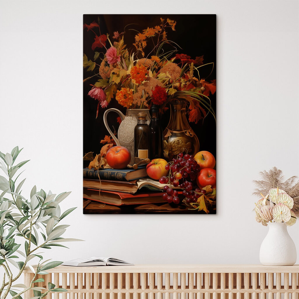 Still life with fruit and flowers