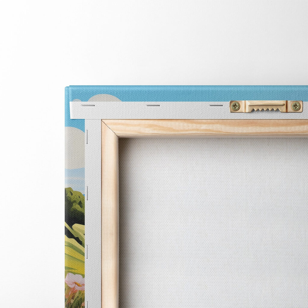 Landscape with mountains and flowers Landscape with mountains and flowers