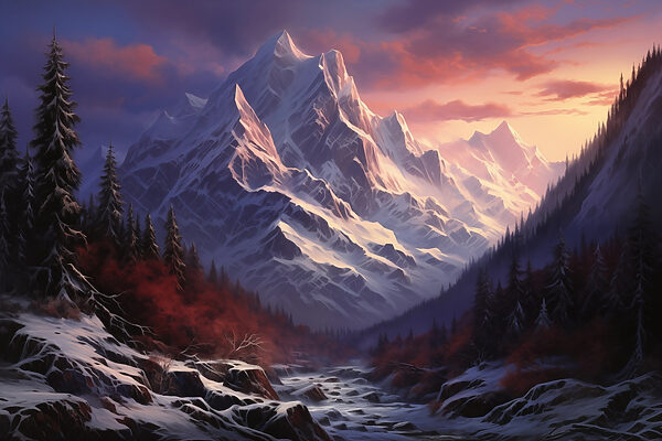 River running through a snowy mountain River running through a snowy mountain