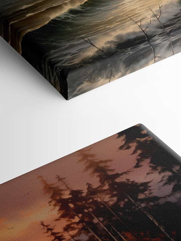 Sunset over a rocky beach