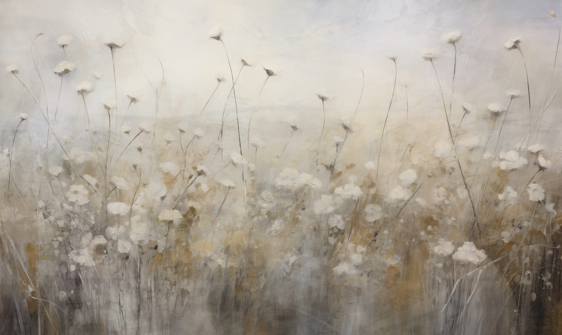 Painting of white flowers Painting of white flowers