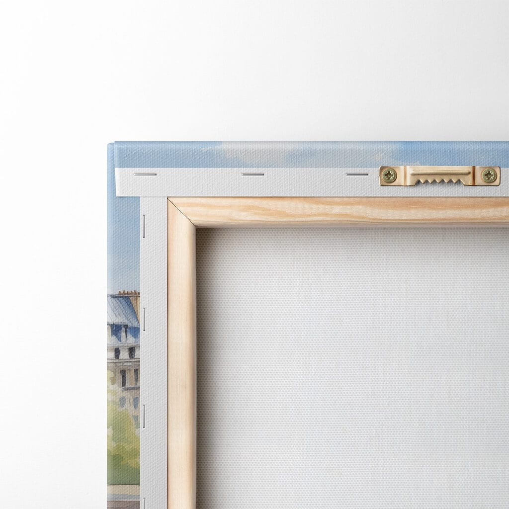 Watercolor painting of a table with food on it