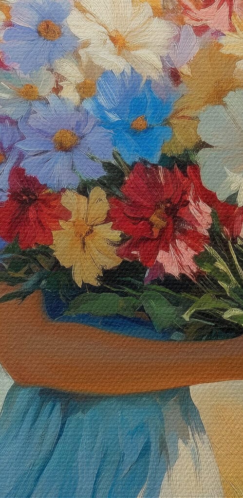 Woman holding a bouquet of flowers