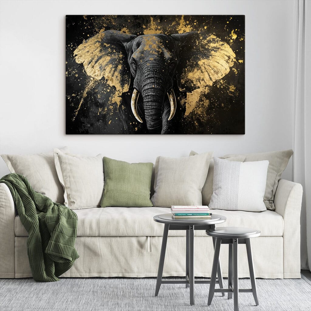 Majestic elephant portrait in art Majestic elephant portrait in art