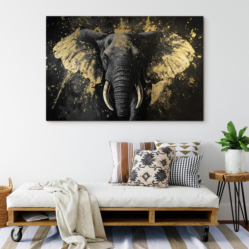Majestic elephant portrait in art Majestic elephant portrait in art