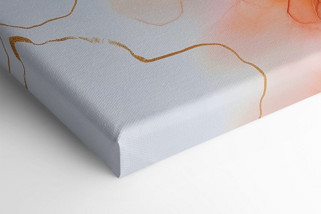 Painting of blue and orange flowers