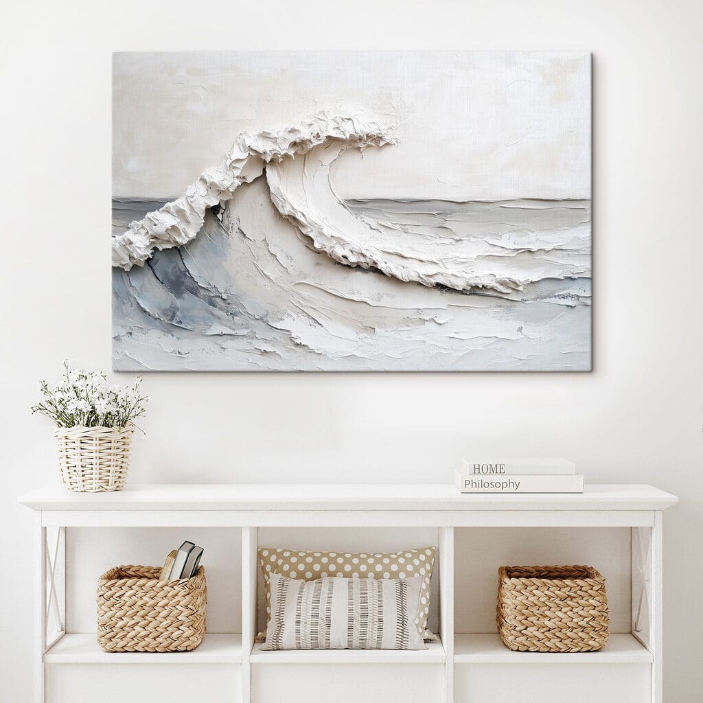 White wave on a white surface