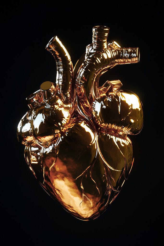 Heart sculpture reflecting inner beauty Heart sculpture reflecting inner beauty