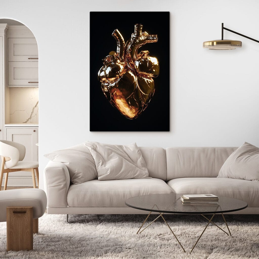 Heart sculpture reflecting inner beauty Heart sculpture reflecting inner beauty