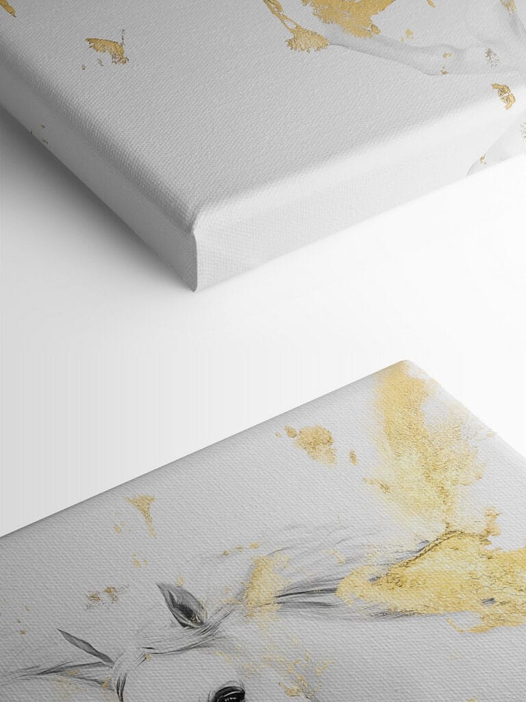 Group of white horses running