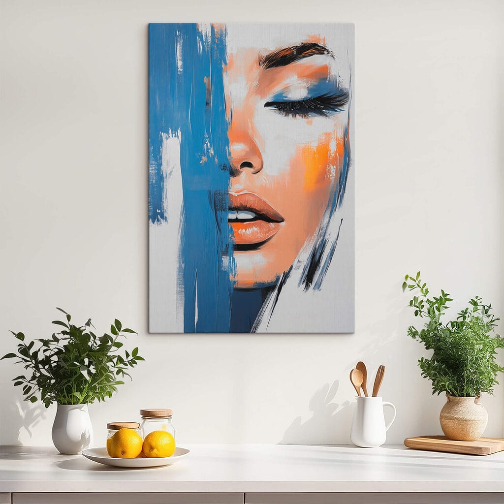 Painting of a woman's face Painting of a woman's face