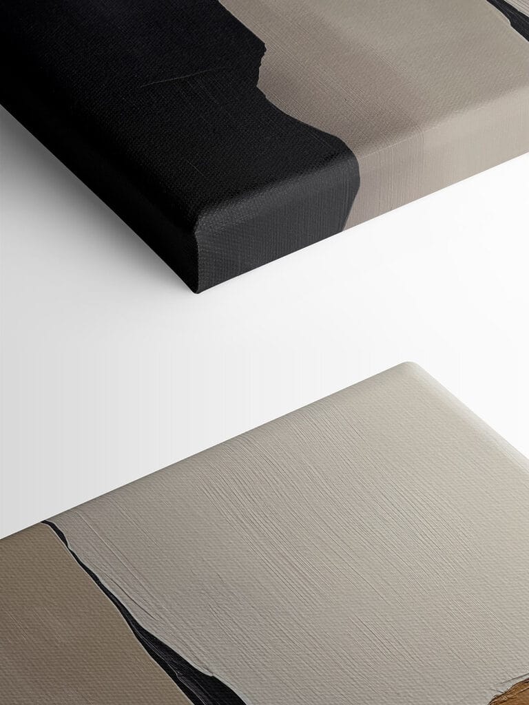 Black and white wall with a brown strip Black and white wall with a brown strip