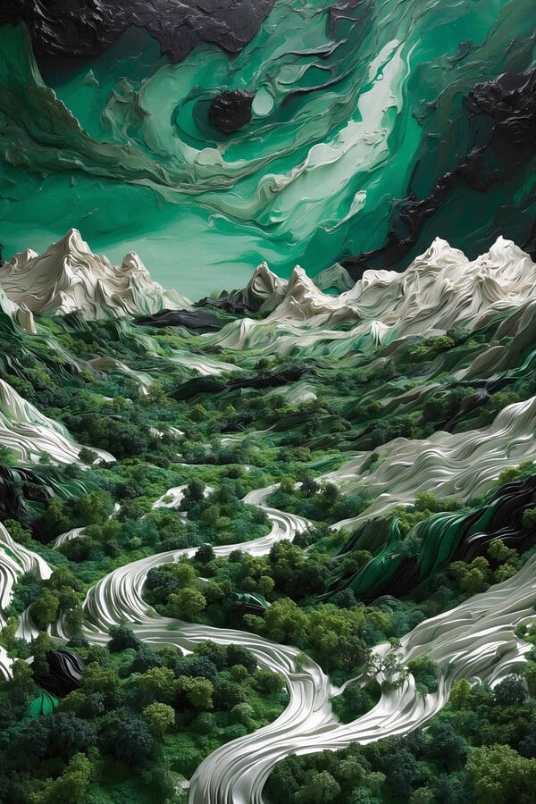 Landscape with trees and mountains Landscape with trees and mountains