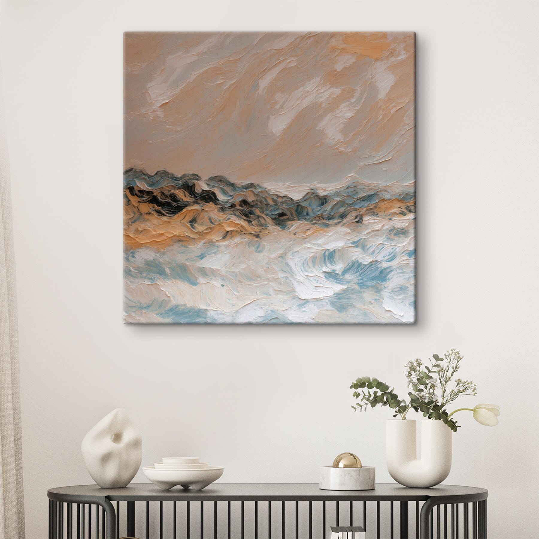 Painting of a mountain range