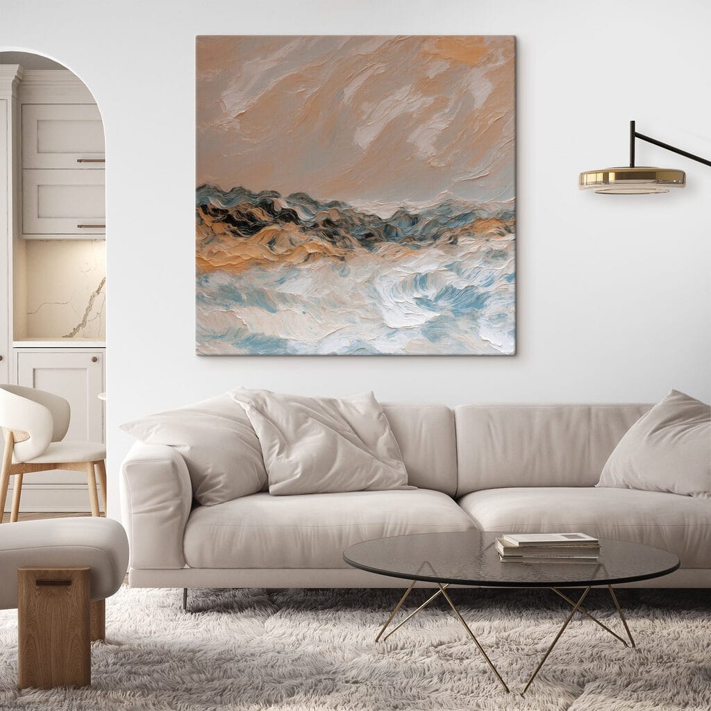 Painting of a mountain range