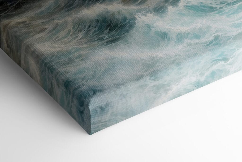 Painting of waves in the ocean