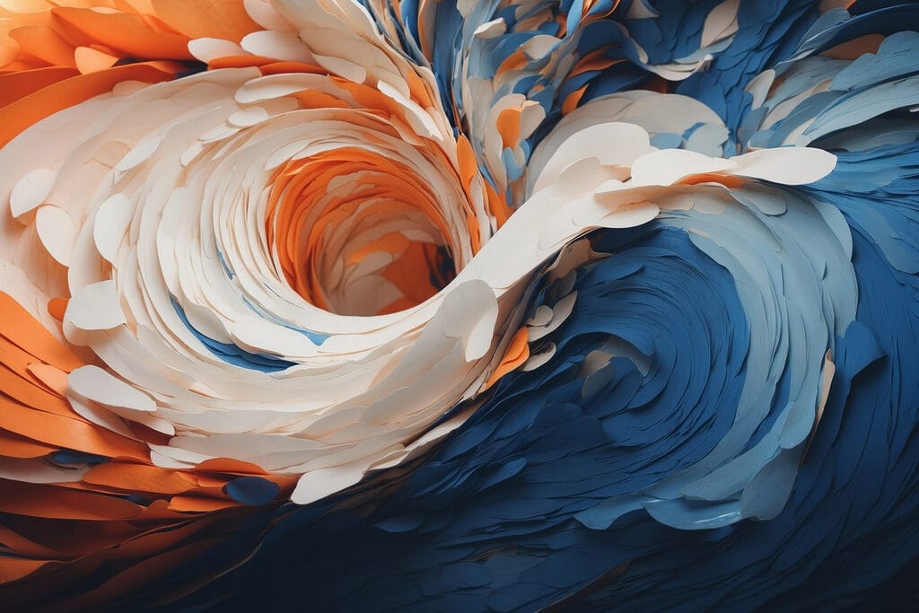 Vibrant swirling colors in motion