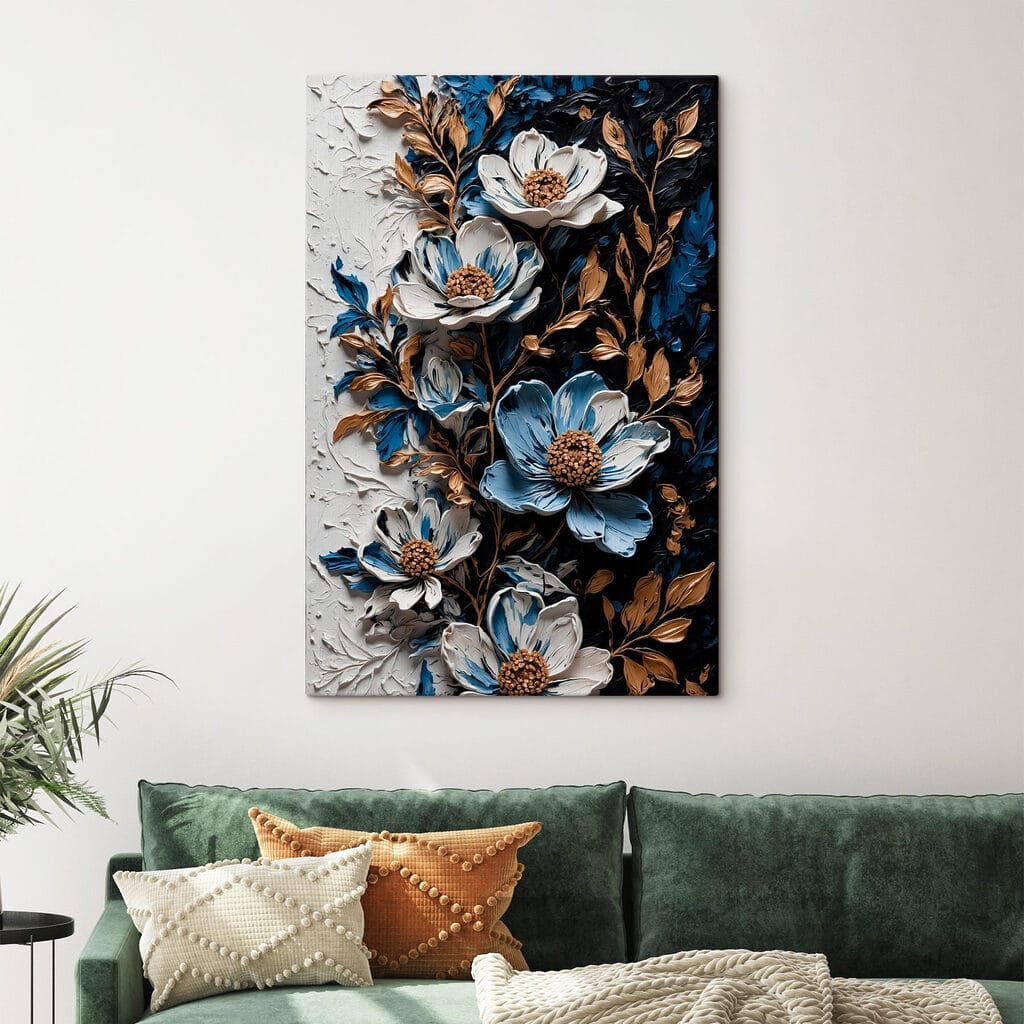 Painting of flowers and leaves Painting of flowers and leaves