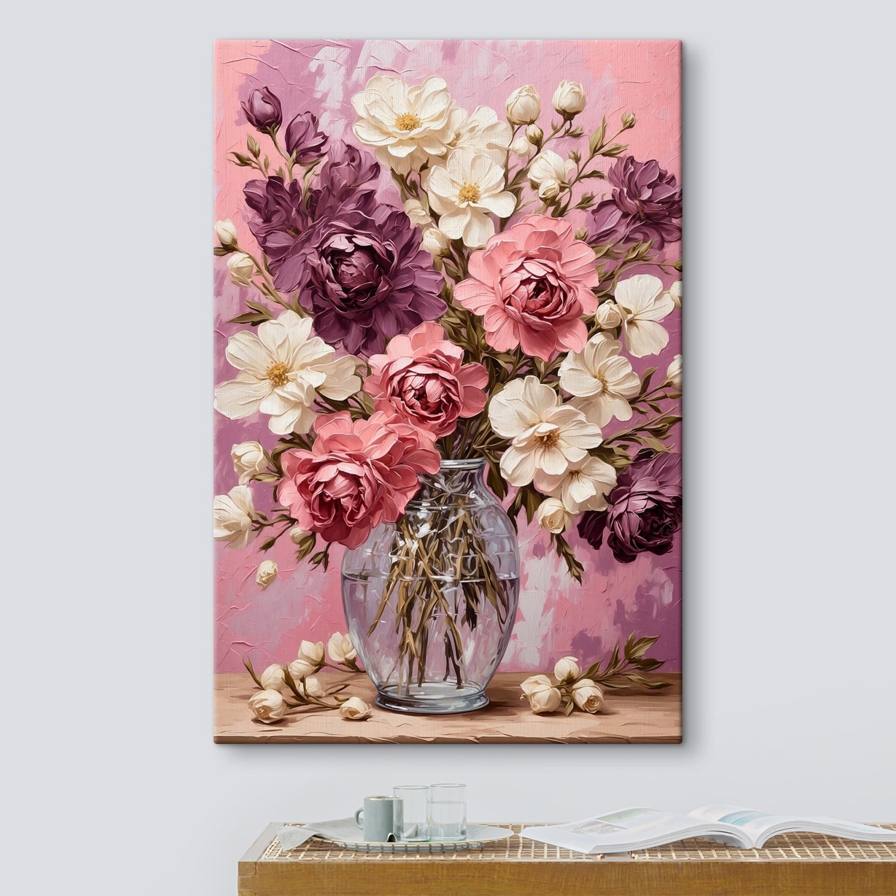 Painting of flowers in a vase