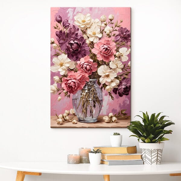 Painting of flowers in a vase