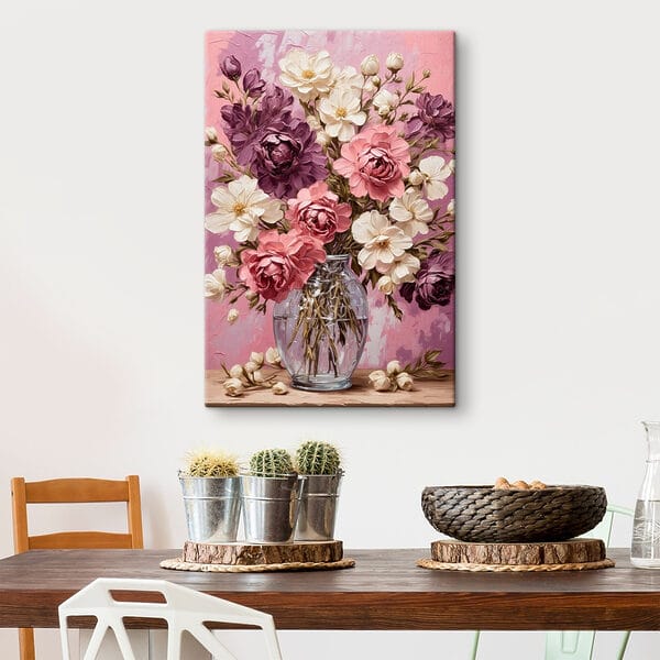 Painting of flowers in a vase