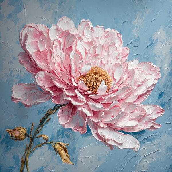Painting of a pink flower Painting of a pink flower