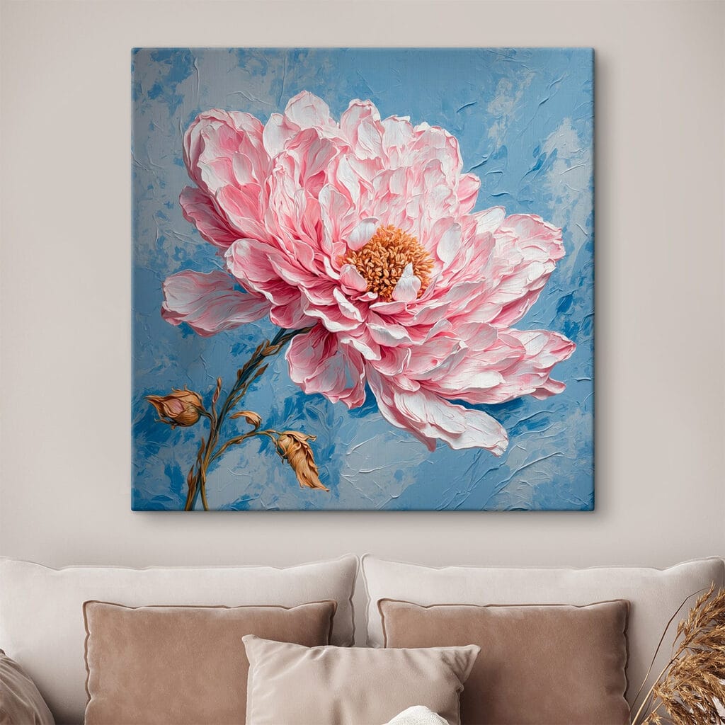 Painting of a pink flower Painting of a pink flower