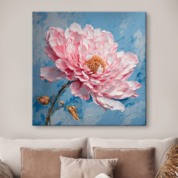 Painting of a pink flower Painting of a pink flower