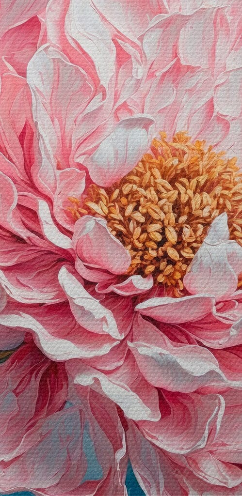 Painting of a pink flower Painting of a pink flower