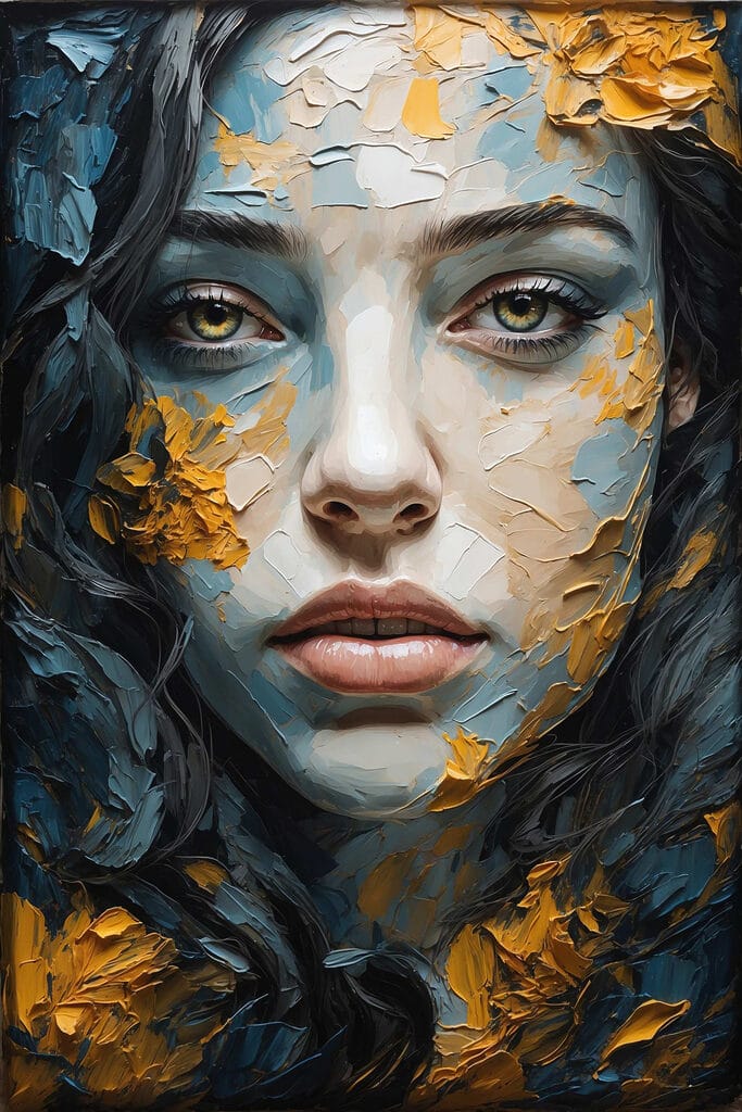 Woman with paint on her face Woman with paint on her face