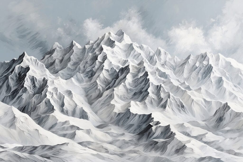 Mountain range with snow