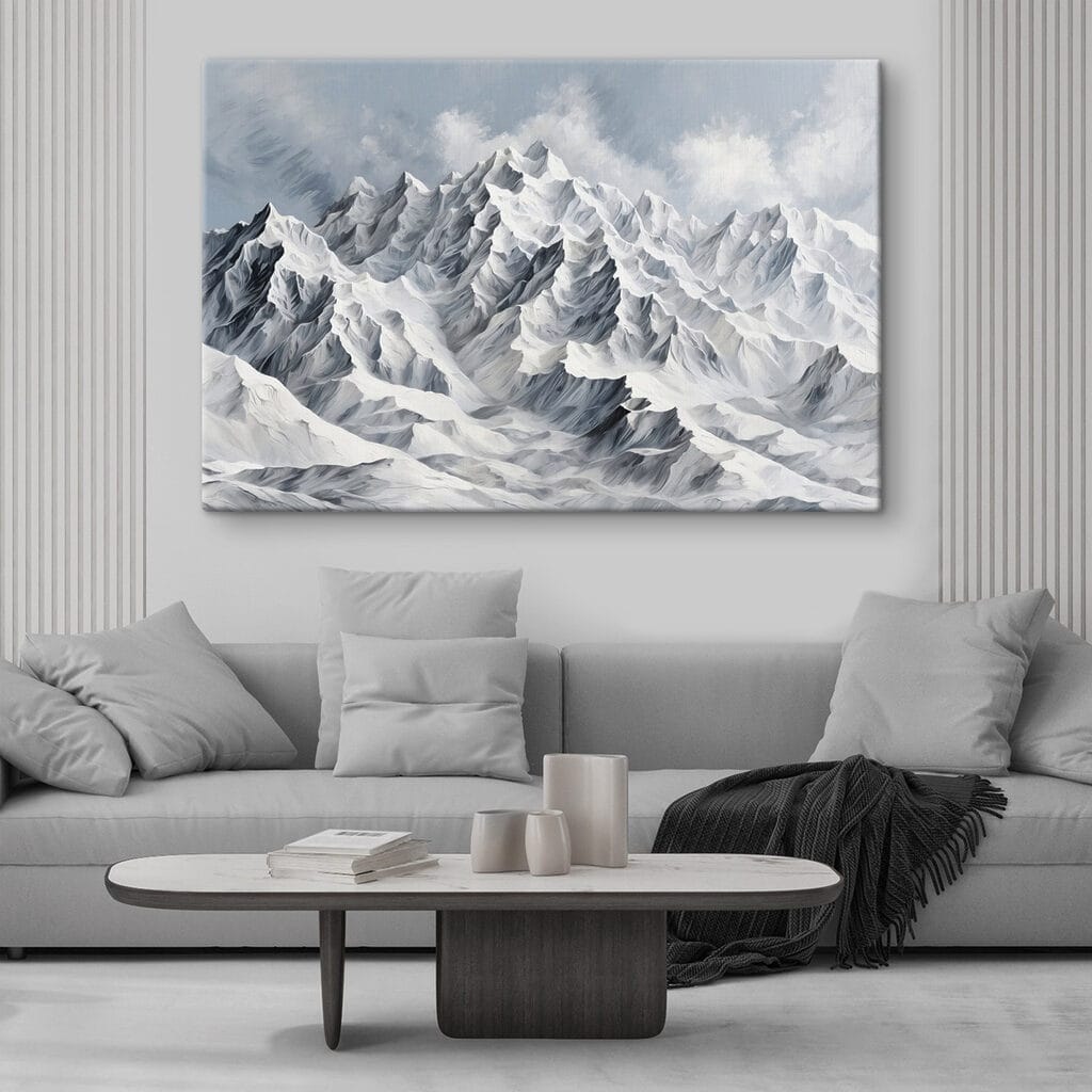 Mountain range with snow