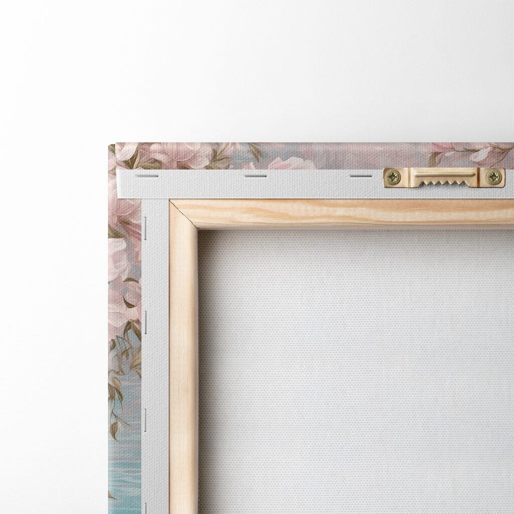 Swan swimming in water with pink flowers