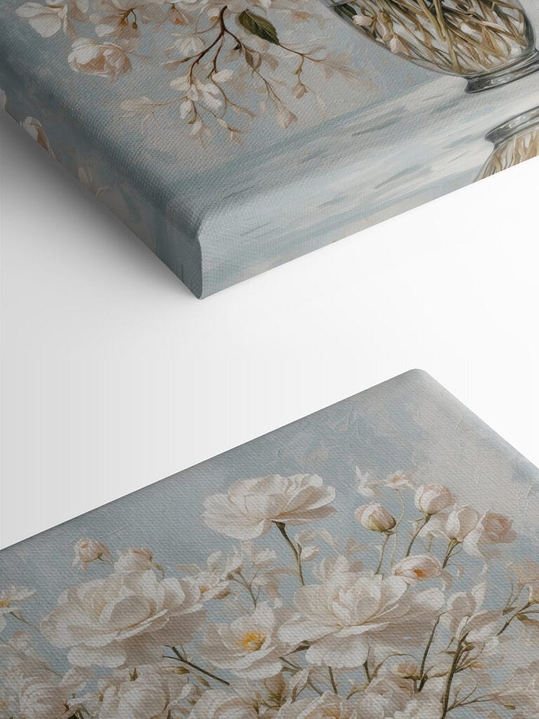 Vase of white flowers