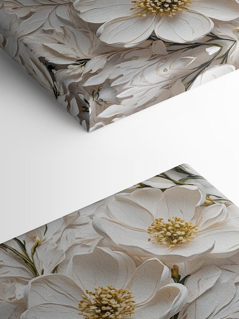 White flowers on a white surface White flowers on a white surface