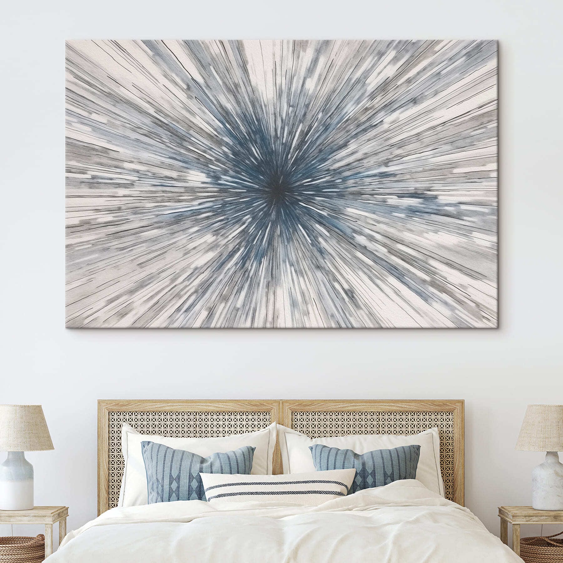 Grey and white burst