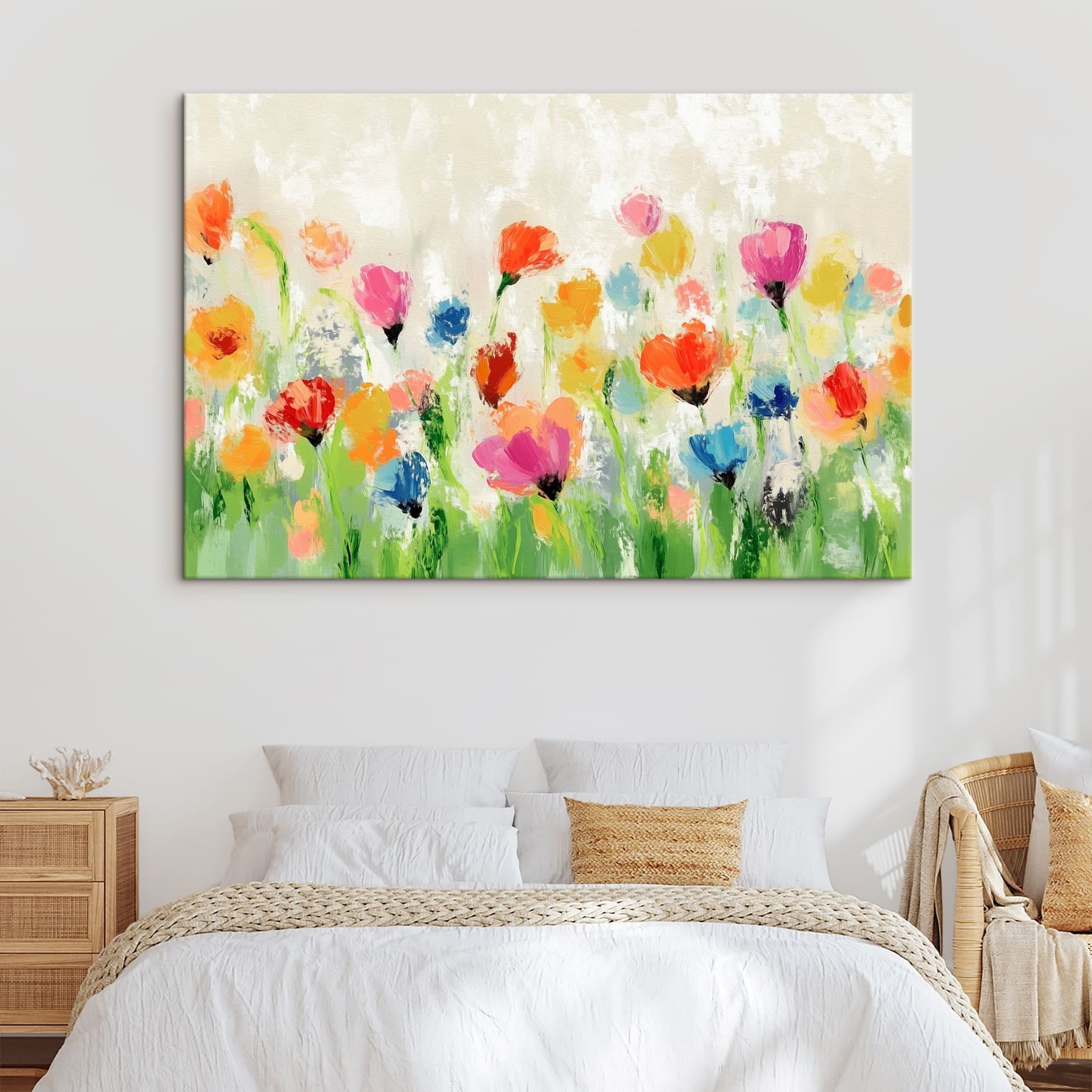 Painting of flowers on a white background Painting of flowers on a white background