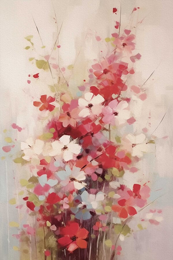 Painting of flowers in a vase Painting of flowers in a vase